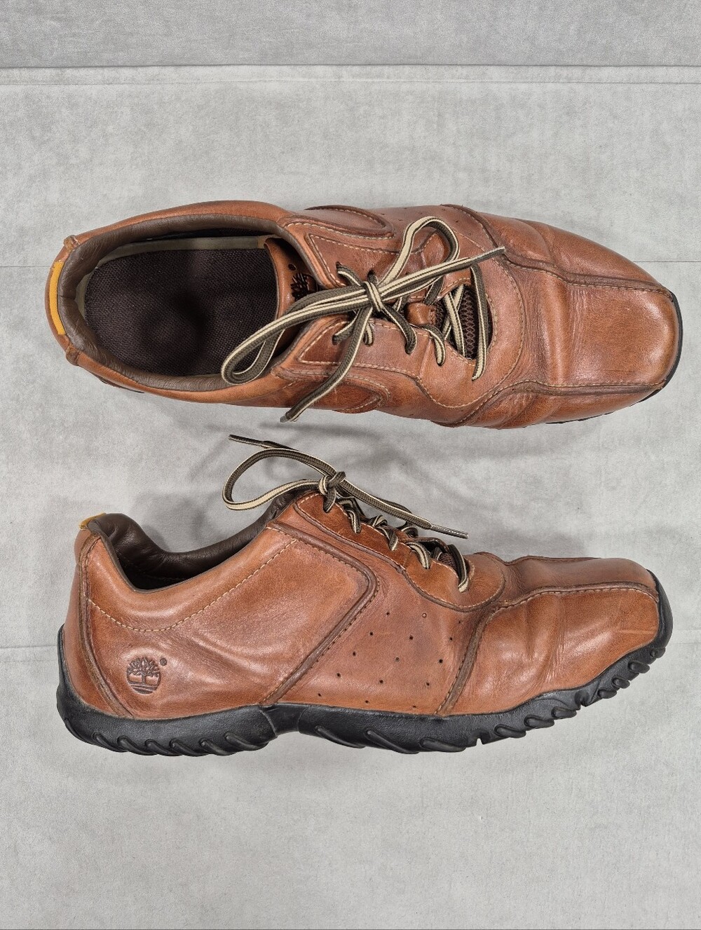 Timberland Oxford shoes men's 11M brown leather with FLAWS